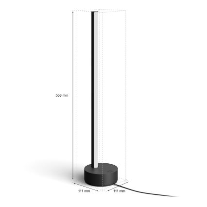 Philips - LED RGB Aptumšojama galda lampa Hue SIGNE LED/12W/230V 2000-6500K melna