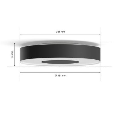 Philips - LED RGB Aptumšojams griestu gaismeklis Hue INFUSE LED/33,5W/230V 2000-6500K d. 381 mm melns