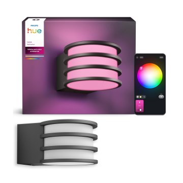 Philips - LED RGB ar regulējamu spilgtumu āra sienas gaismeklis Hue LUCCA 1xE27/8,1W/230V 1000-20000K IP44