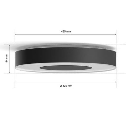 Philips - LED RGB griestu gaismeklis ar regulējamu spilgtumu Hue INFUSE LED/52,5W/230V 2000-6500K Ø 425 mm melns