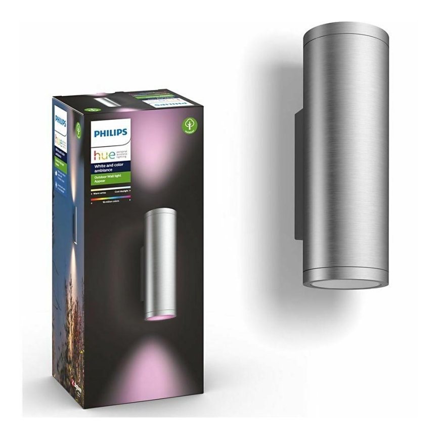 Philips - LED RGBW Aptumšojama āra sienas lampa Hue APPEAR 2xLED/8W/230V IP44