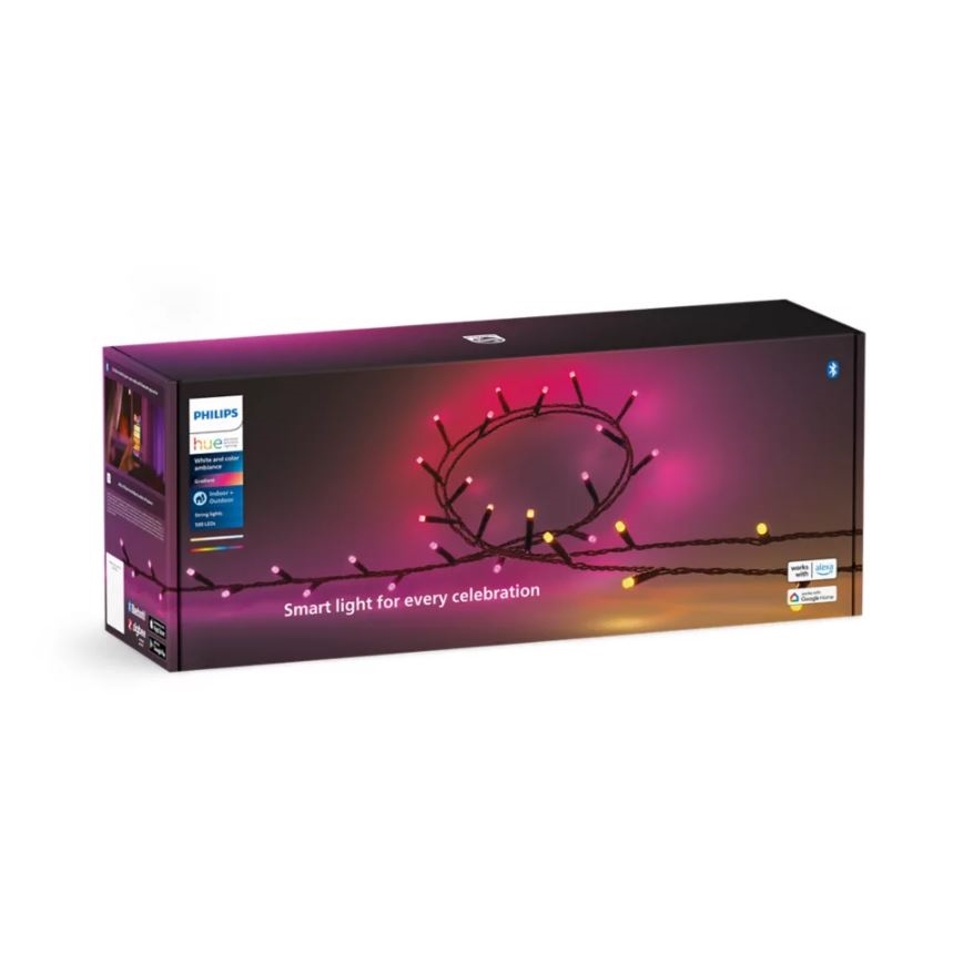 Philips - LED RGBW Aptumšojama āra virtene HUE WHITE AND COLOR AMBIANCE 500xLED 44,4 m 2000-6500K IP54
