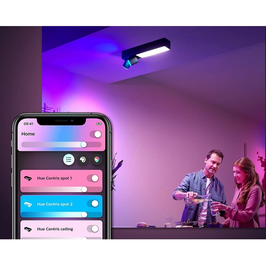 Philips - LED RGBW Aptumšojams starmetis Hue CENTRIS LED/11W/230V + 2xGU10/5,7W