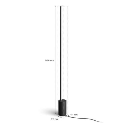 Philips - LED RGBW Aptumšojama grīdas lampa Hue SIGNE LED/29W/230V 2000-6500K melna