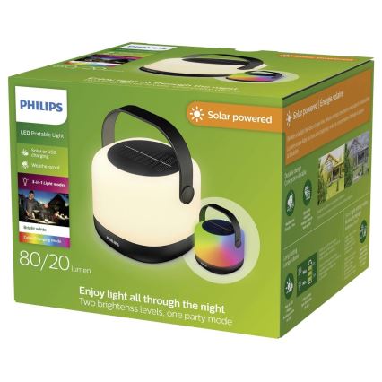 Philips - LED RGBW Aptumšojama saules enerģijas pārvietojams lampa ALULA LED/1,2W/5V 1200 mAh IP44