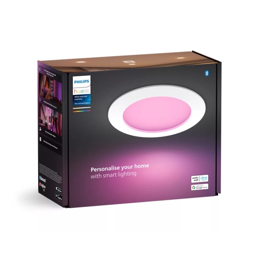 Philips - LED RGBW Aptumšojama vannas istabas piekaramo griestu lampa Hue SLIM LED/12W/230V IP44 2200-6500K
