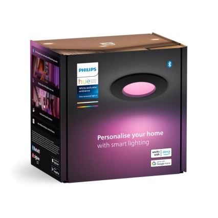 Philips - LED RGBW Aptumšojama vannas istabas piekaramo griestu lampa Hue SLIM LED/8,3W/230V 2000-6500K IP44 melna