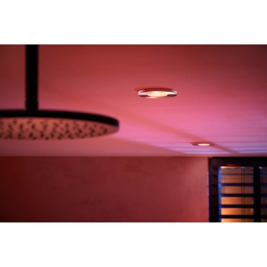 Philips - LED RGBW Aptumšojama vannas istabas piekaramo griestu lampa Hue XAMENTO 1xGU10/4,2W/230V 2000-6500K IP44
