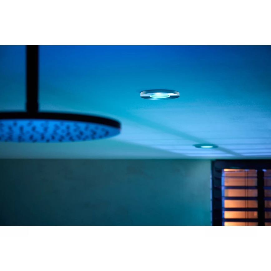 Philips - LED RGBW Aptumšojama vannas istabas piekaramo griestu lampa Hue XAMENTO 1xGU10/4,2W/230V 2000-6500K IP44