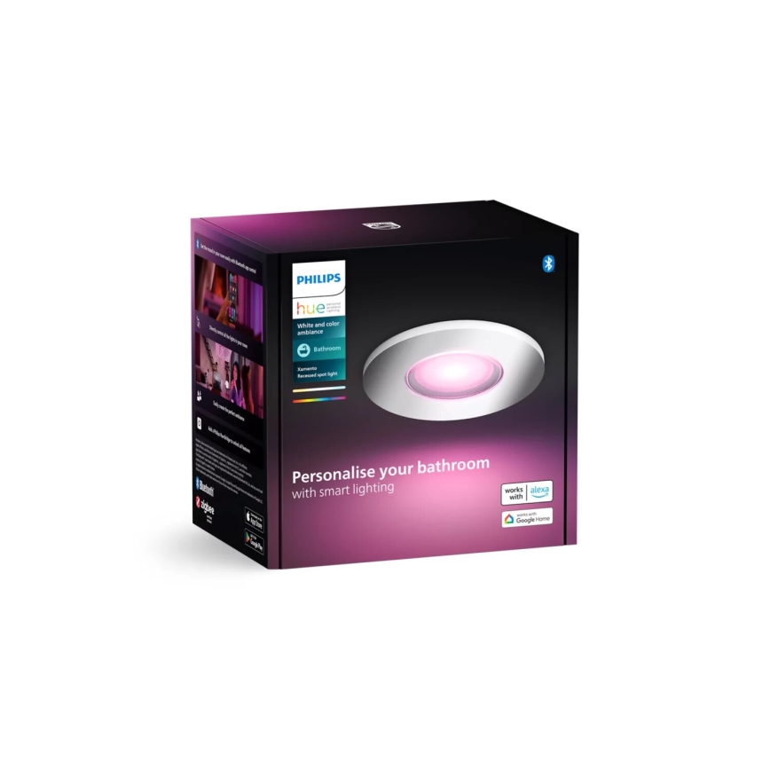 Philips - LED RGBW Aptumšojama vannas istabas piekaramo griestu lampa Hue XAMENTO 1xGU10/4,2W/230V 2000-6500K IP44