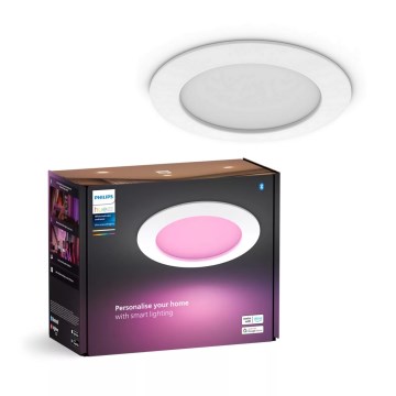Philips - LED RGBW Aptumšojama vannas istabas piekaramo griestu lampa Hue SLIM LED/12W/230V IP44 2200-6500K