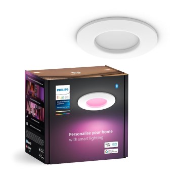 Philips - LED RGBW Aptumšojama vannas istabas piekaramo griestu lampa Hue SLIM LED/8,3W/230V 2000-6500K IP44 balta