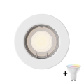 Philips - LED RGBW aptumšojams iebūvējamais griestu gaismeklis PERIDOT 1xGU10/6,5W/230V balts + tālvadības pults