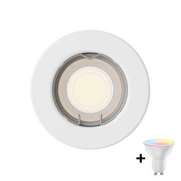 Philips - LED RGBW aptumšojams iebūvējamais griestu gaismeklis PERIDOT 1xGU10/6,5W/230V balts + tālvadības pults