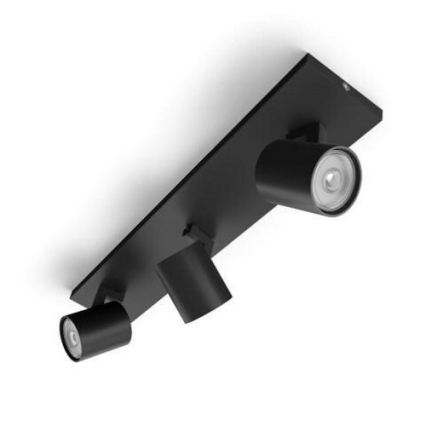 Philips - LED RGBW regulējams punktveida gaismeklis RUNNER 3xGU10/6,5W/230V 2700-6500K melns