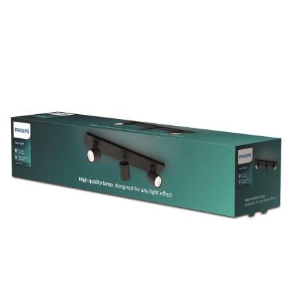 Philips - LED RGBW regulējams punktveida gaismeklis RUNNER 3xGU10/6,5W/230V 2700-6500K melns