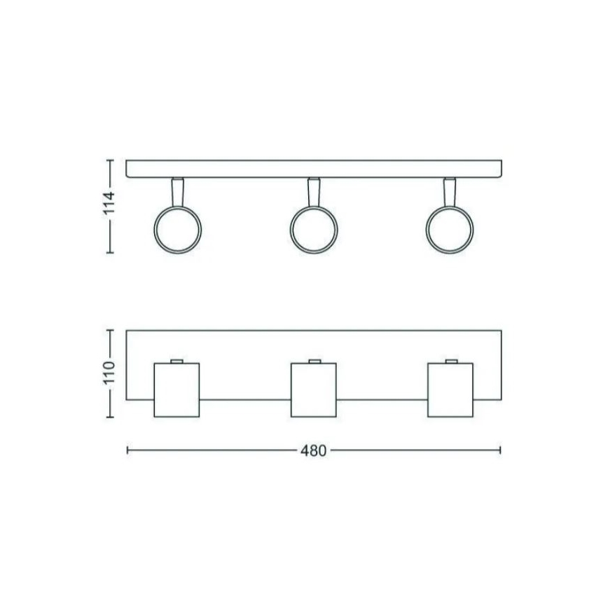 Philips - LED RGBW regulējams punktveida gaismeklis RUNNER 3xGU10/6,5W/230V 2700-6500K melns