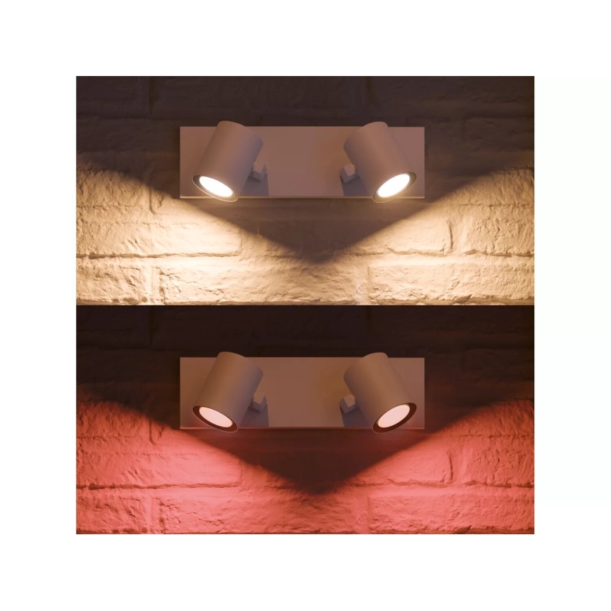 Philips - LED RGBW Aptumšojams starmetis Hue ARGENTA 2xGU10/4,2W/230V 2000-6500K