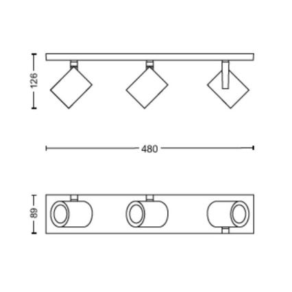 Philips - LED RGBW Aptumšojams starmetis Hue ARGENTA 3xGU10/4,2W/230V 2000-6500K