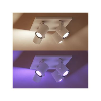Philips - LED RGBW Aptumšojams starmetis Hue ARGENTA 4xGU10/4,2W/230V 2000-6500K