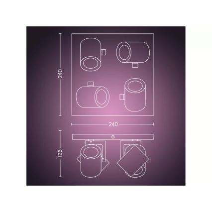 Philips - LED RGBW Aptumšojams starmetis Hue ARGENTA 4xGU10/4,2W/230V 2000-6500K
