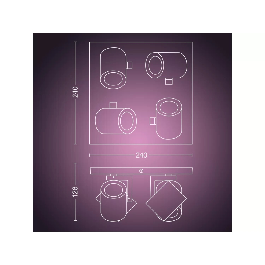 Philips - LED RGBW Aptumšojams starmetis Hue ARGENTA 4xGU10/4,2W/230V 2000-6500K