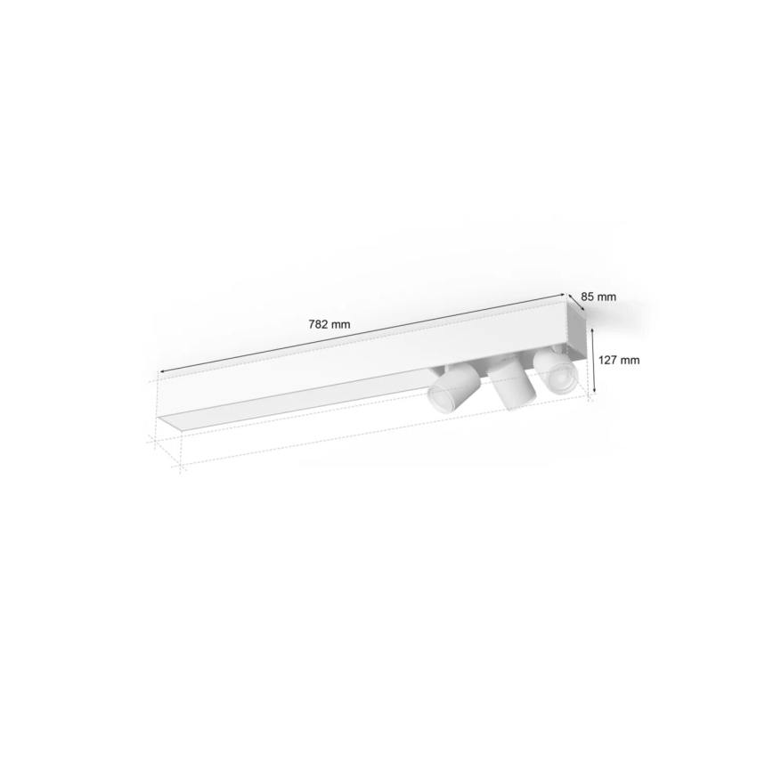 Philips - LED RGBW Aptumšojams starmetis Hue CENTRIS 3xGU10/4,2W/230V + LED/11W 2000-6500K