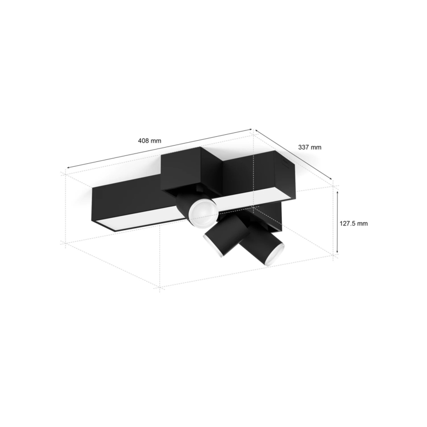 Philips - LED RGBW Aptumšojams starmetis Hue CENTRIS 3xGU10/4,2W/230V + LED/11W 2000-6500K