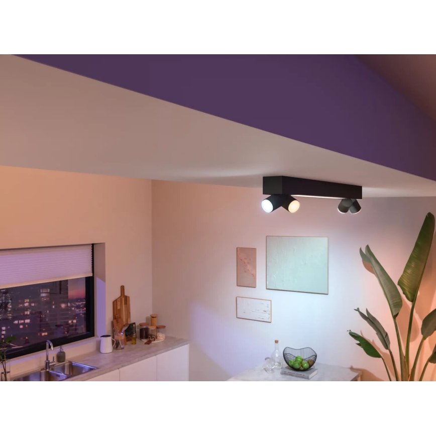 Philips - LED RGBW Aptumšojams starmetis Hue CENTRIS 4xGU10/4,2W/230V + LED/11W 2000-6500K