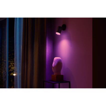 Philips - LED RGBW Aptumšojams starmetis Hue FUGATO 1xGU10/4,2W/230V 2000-6500K melna
