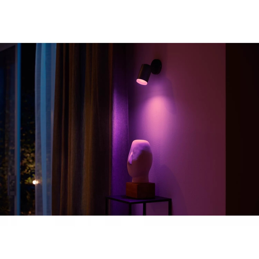 Philips - LED RGBW Aptumšojams starmetis Hue FUGATO 1xGU10/4,2W/230V 2000-6500K melna