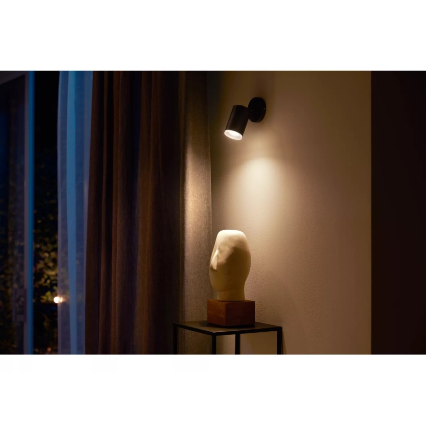 Philips - LED RGBW Aptumšojams starmetis Hue FUGATO 1xGU10/4,2W/230V 2000-6500K melna