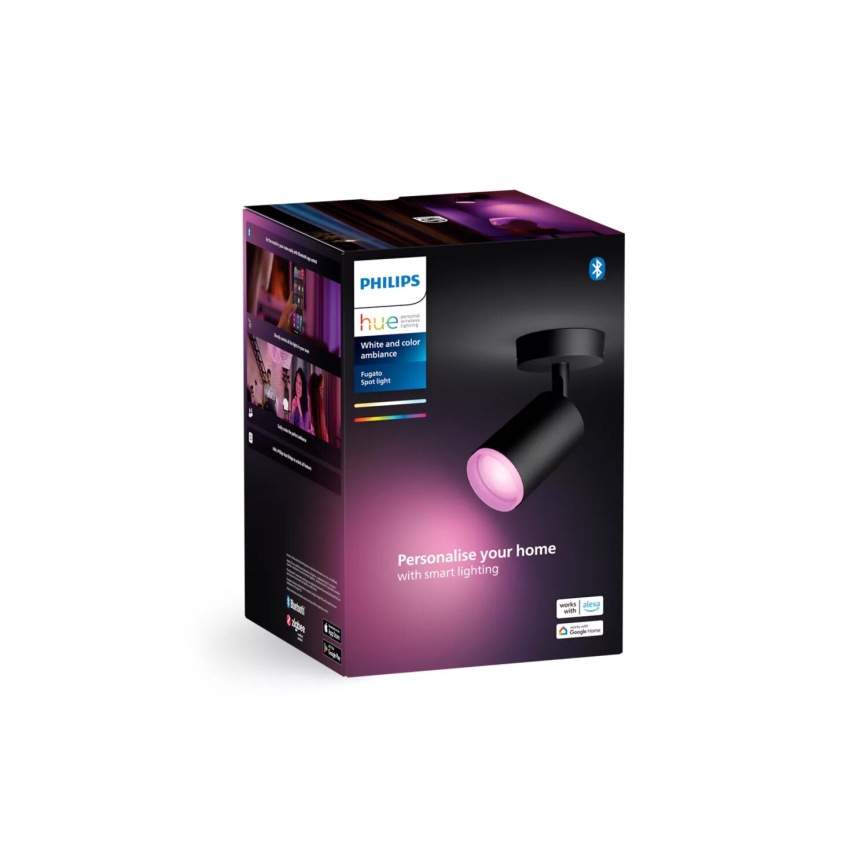 Philips - LED RGBW Aptumšojams starmetis Hue FUGATO 1xGU10/4,2W/230V 2000-6500K melna