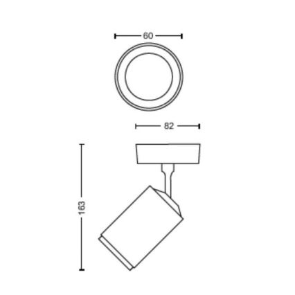 Philips - LED RGBW Aptumšojams starmetis Hue FUGATO 1xGU10/4,2W/230V 2000-6500K melna