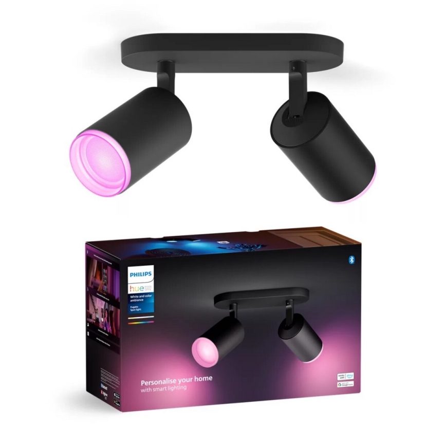Philips - LED RGBW Aptumšojams starmetis Hue FUGATO 2xGU10/4,2W/230V 2000-6500K melna