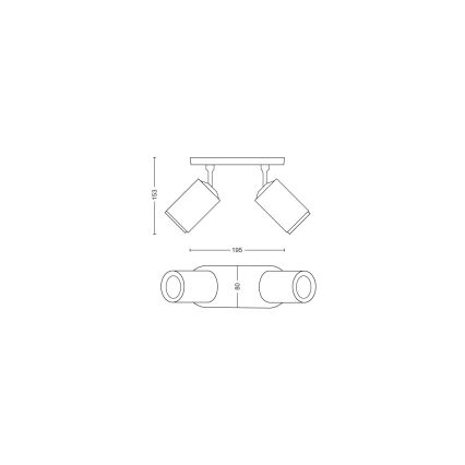 Philips - LED RGBW Aptumšojams starmetis Hue FUGATO 2xGU10/4,2W/230V 2000-6500K balta