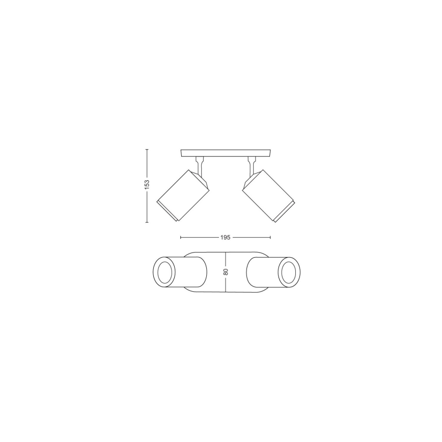 Philips - LED RGBW Aptumšojams starmetis Hue FUGATO 2xGU10/4,2W/230V 2000-6500K balta