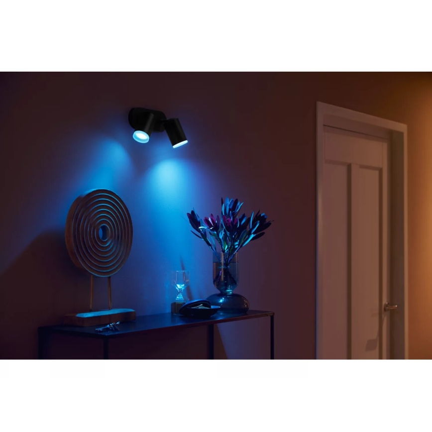 Philips - LED RGBW Aptumšojams starmetis Hue FUGATO 2xGU10/4,2W/230V 2000-6500K melna