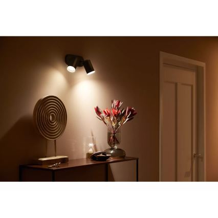 Philips - LED RGBW Aptumšojams starmetis Hue FUGATO 2xGU10/4,2W/230V 2000-6500K melna