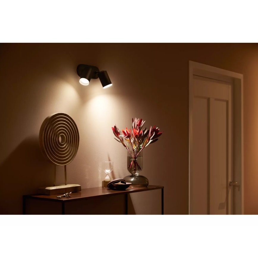 Philips - LED RGBW Aptumšojams starmetis Hue FUGATO 2xGU10/4,2W/230V 2000-6500K melna