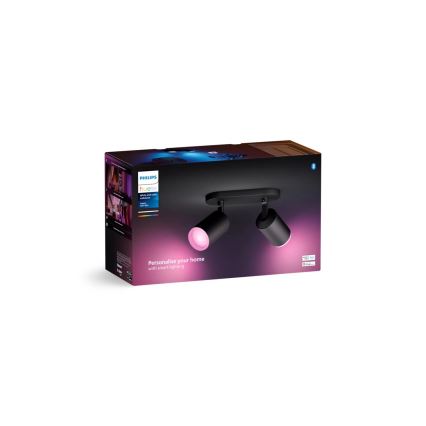 Philips - LED RGBW Aptumšojams starmetis Hue FUGATO 2xGU10/4,2W/230V 2000-6500K melna