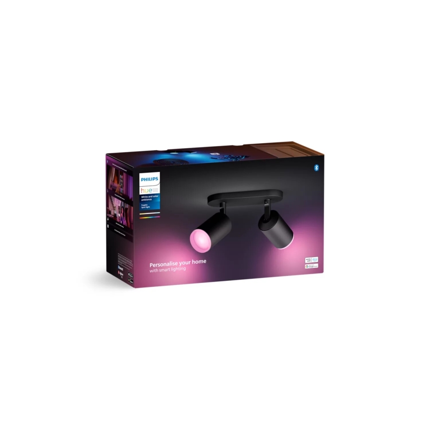 Philips - LED RGBW Aptumšojams starmetis Hue FUGATO 2xGU10/4,2W/230V 2000-6500K melna