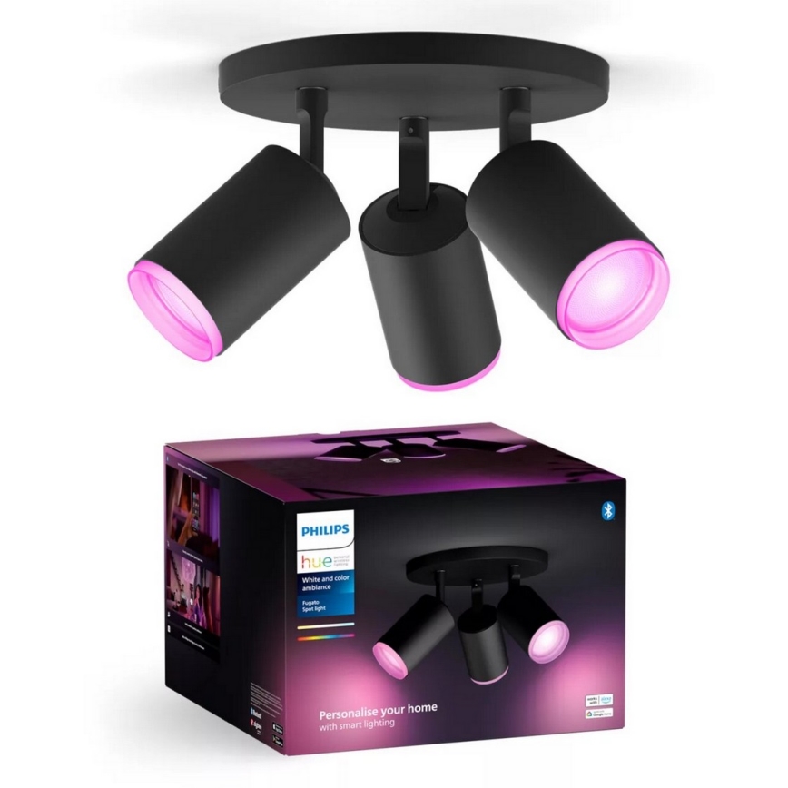 Philips - LED RGBW Aptumšojams starmetis Hue FUGATO 3xGU10/4,2W/230V 2000-6500K melna
