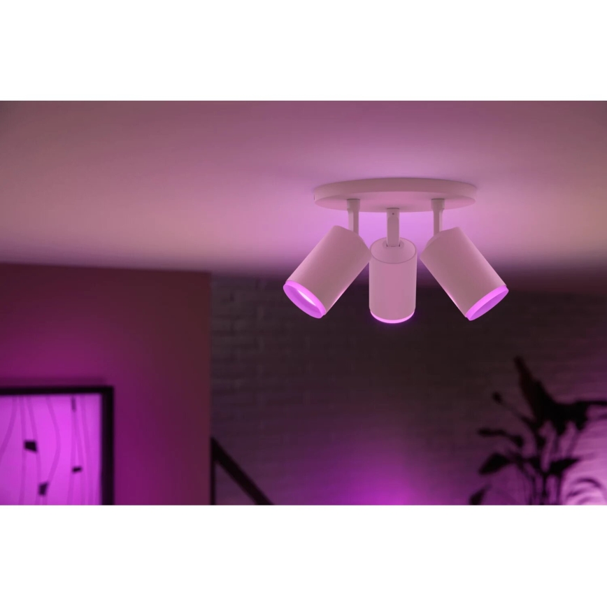 Philips - LED RGBW Aptumšojams starmetis Hue FUGATO 3xGU10/4,2W/230V 2000-6500K balta