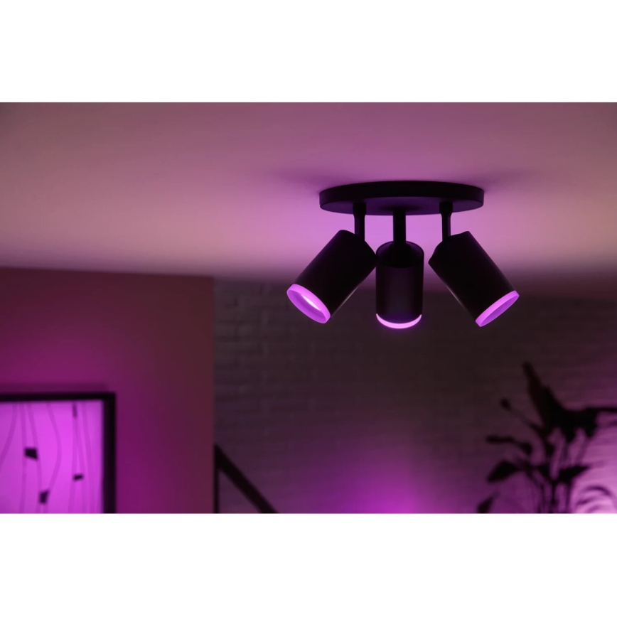 Philips - LED RGBW Aptumšojams starmetis Hue FUGATO 3xGU10/4,2W/230V 2000-6500K melna