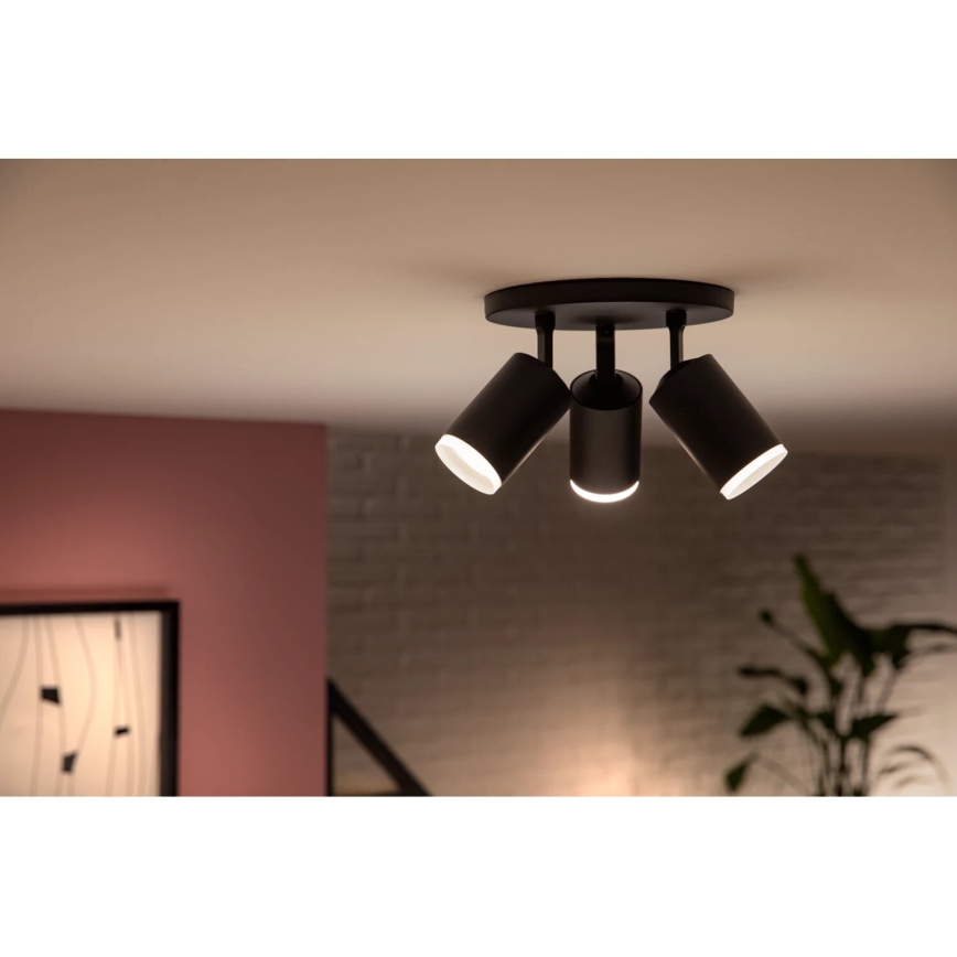Philips - LED RGBW Aptumšojams starmetis Hue FUGATO 3xGU10/4,2W/230V 2000-6500K melna
