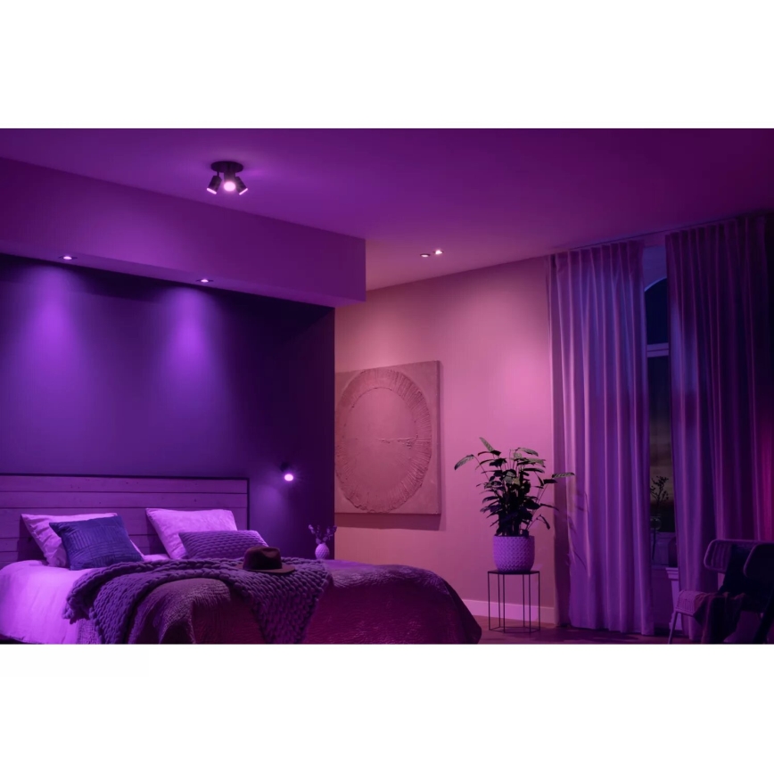 Philips - LED RGBW Aptumšojams starmetis Hue FUGATO 3xGU10/4,2W/230V 2000-6500K melna