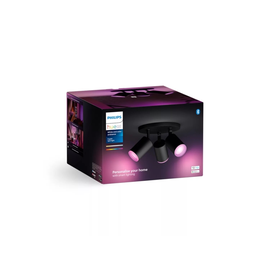 Philips - LED RGBW Aptumšojams starmetis Hue FUGATO 3xGU10/4,2W/230V 2000-6500K melna
