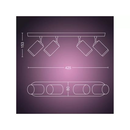 Philips - LED RGBW Aptumšojams starmetis Hue FUGATO 4xGU10/4,2W/230V 2000-6500K balta