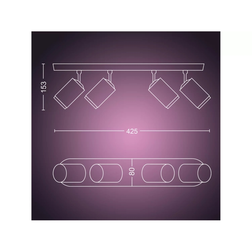 Philips - LED RGBW Aptumšojams starmetis Hue FUGATO 4xGU10/4,2W/230V 2000-6500K balta